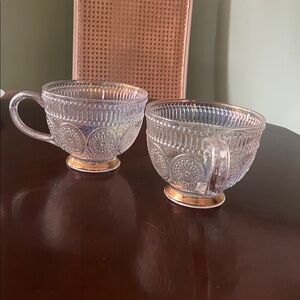Vintage Glass Teacup Pair